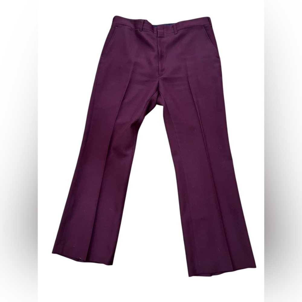 Grandpa Lounge singer Maroon burgundy vintage polyester slacks - Picture 4 of 9